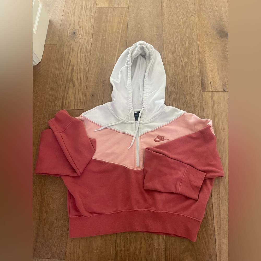Pink Cropped Nike Hoodie